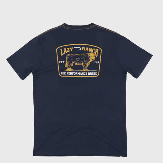 LAZY J NAVY/YELLOW EL JEFE SS TEE