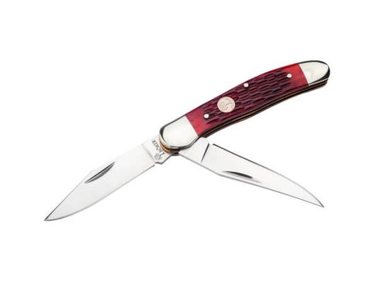 110811 | BOKER GERMANY TREEBRAND COPPERHEAD JIGGED RED POCKET KNIFE