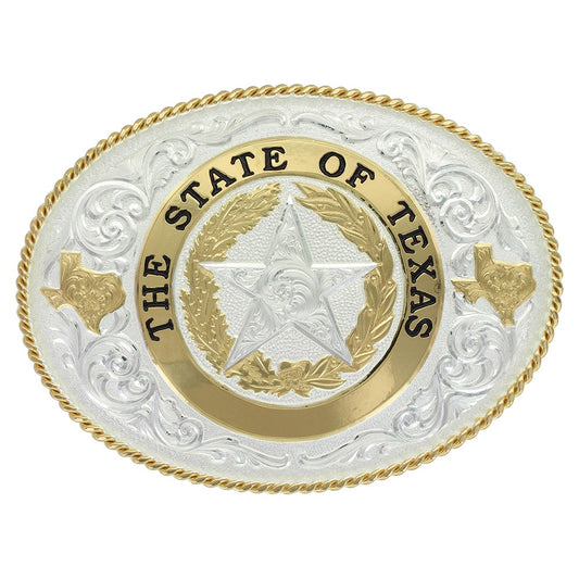 61374 | MONTANA SILVERSMITHS STATE OF TEXAS STAR SEAL BUCKLE