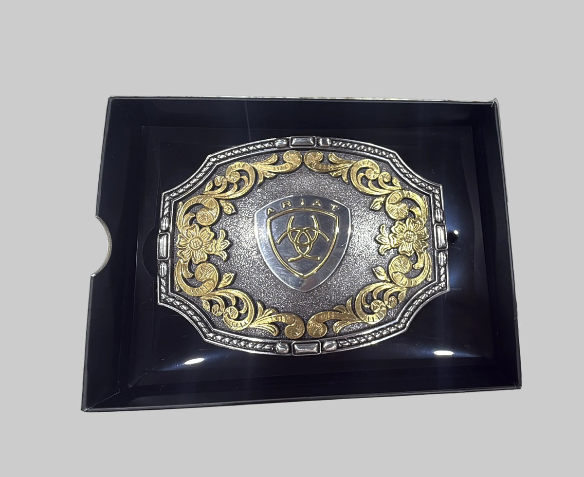 A37023 | ARIAT 2-TONE SHIELD LOGO BUCKLE