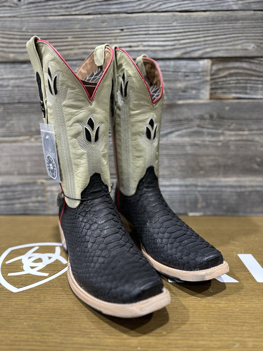 RANCHERS PYTHON BLACK INVERSA D TOE HYBRID SOLE