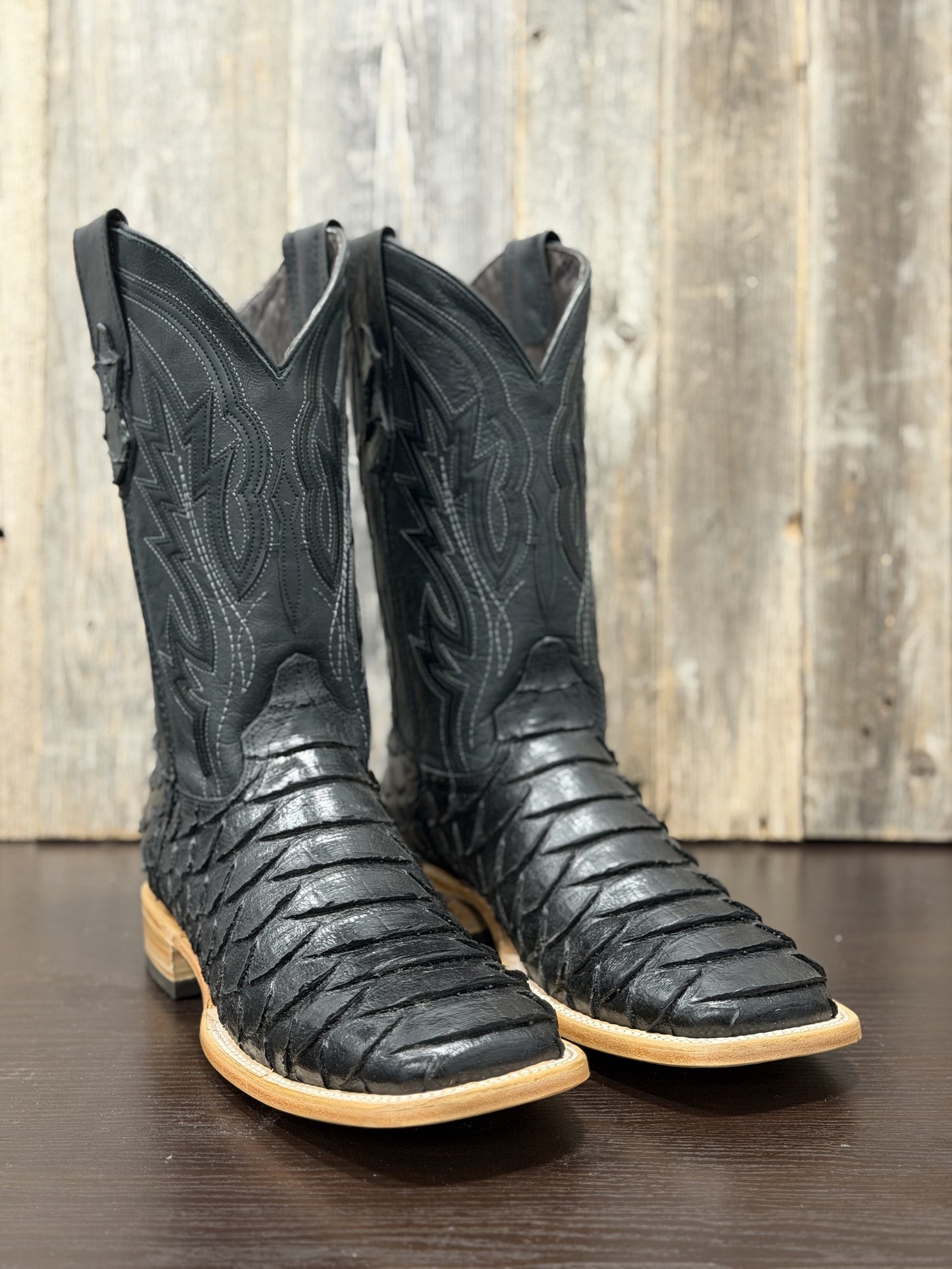 RANCHERS PYTHON IMITATION BLACK SHINY REGULAR SOLE