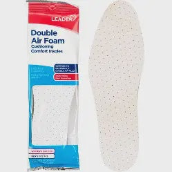 LEADER DOUBLE AIR FOAM CUSHIONING COMFORT INSOLES
