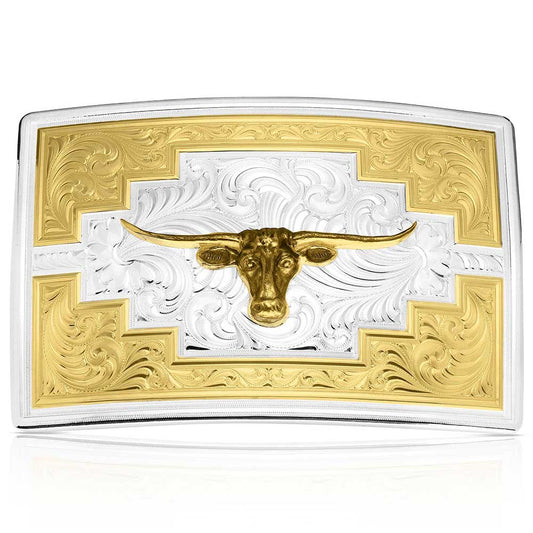 55910-41 | MONTANA SILVERSMITH SANTA FE SUNRISE WITH LONGHORN BUCKLE