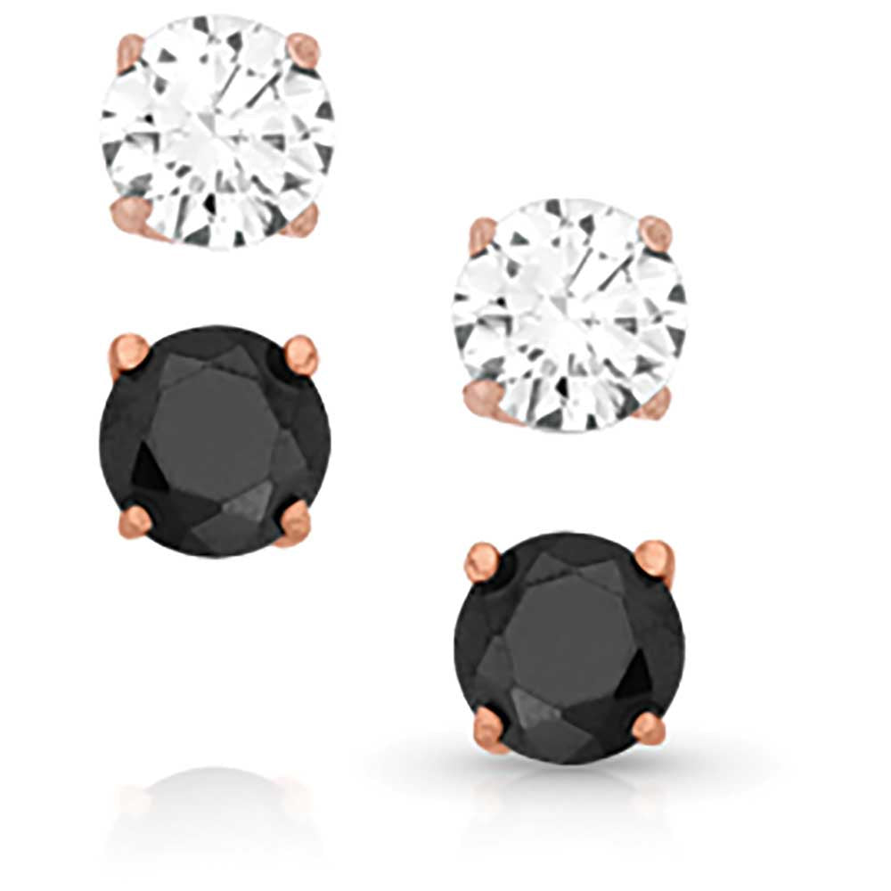 ER5647 | MONTANA SILVERSMITHS OPPOSITES ATTRACT DOUBE CRYSTAL STUD EARRINGS