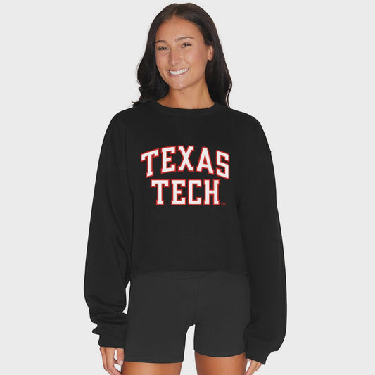 WOMENS TEXAS TECH BLACK CREWNECK