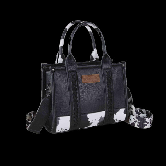 WG102-8120SBK | WRANGLER COWPRINT BLACK TOTE