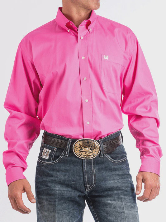 MTW1103320 |CINCH MENS SOLID PINK LS BD
