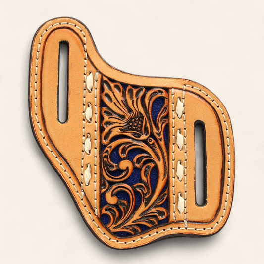 1805227 | NOCONA BLUE INLAY FLORAL TOOLED KNIFE SHEATH