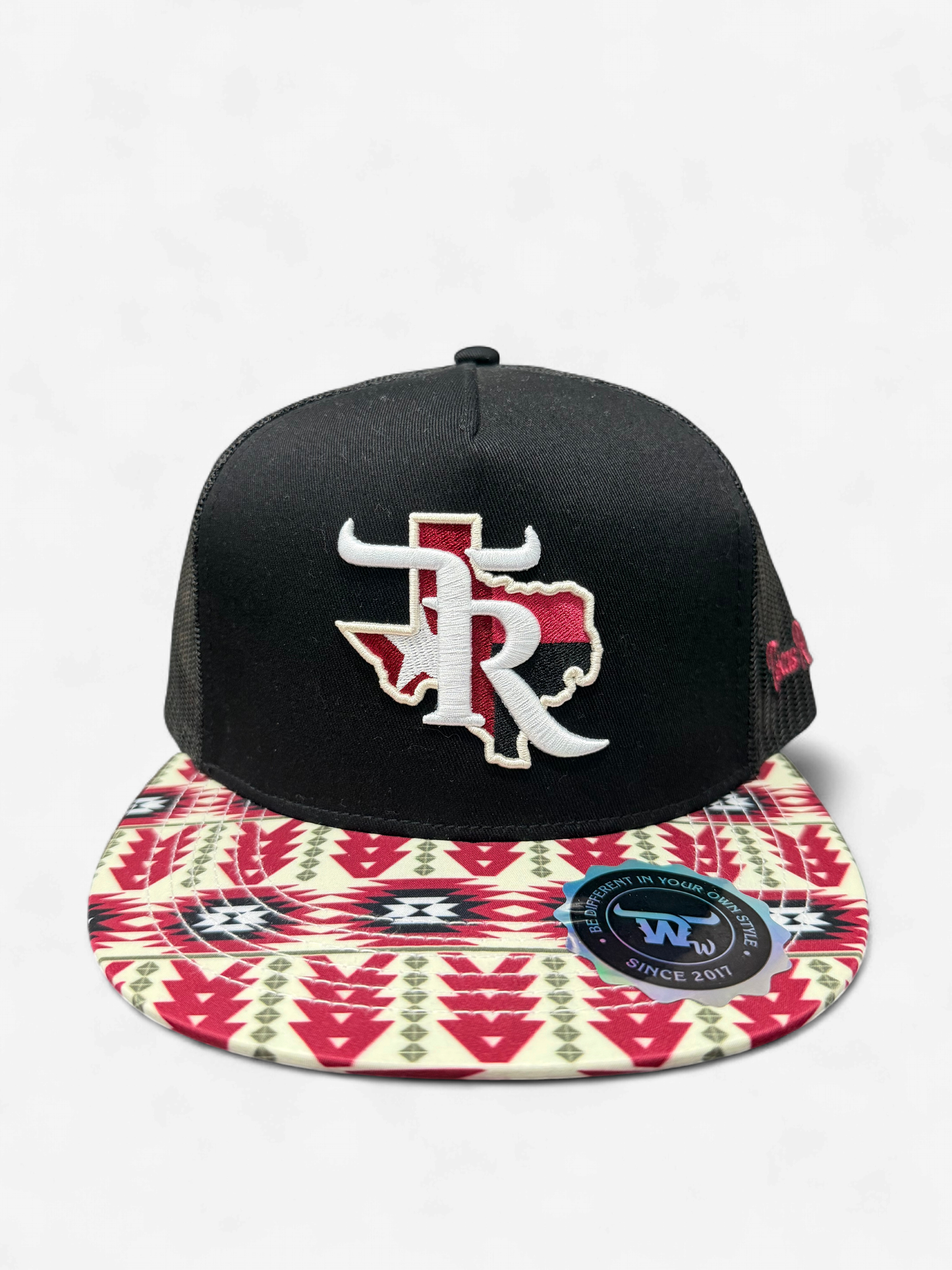 TEXAS RANCH AZTEC BRIM MAROON CAP