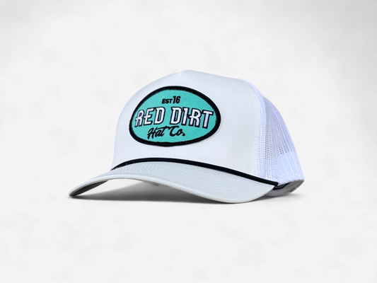 RDHC-624 | RED DIRT ON THE WATER WHITE/WHITE BLACK ROPE CAP