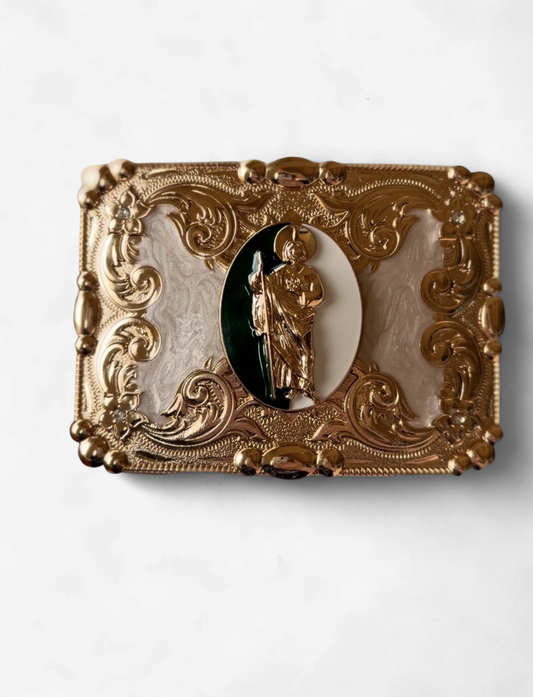 SAN JUDAS MARBLED GOLD BUCKLE