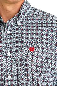 MTW1105770 | MENS CINCH WHITE GEO L/S SHIRT