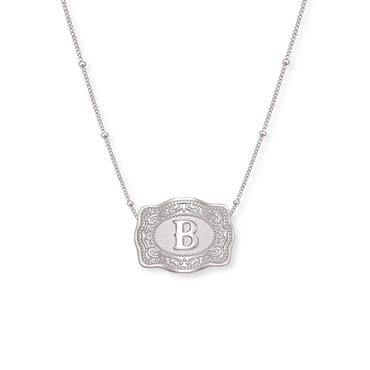 SPURWEST SILVER MINI “INITIAL” BELT BUCKLE NECKLACE