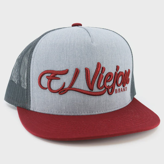 EL VIEJON LA ORIGINAL MAROON/HEATHER/GREY FLAT VISOR HAT