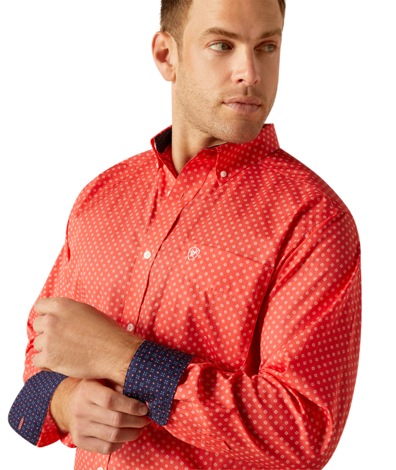 10051481 | ARIAT MEN'S WRINKLE FREE WILKIE CLASSIC FIT L/S SHIRT - CAYENNE