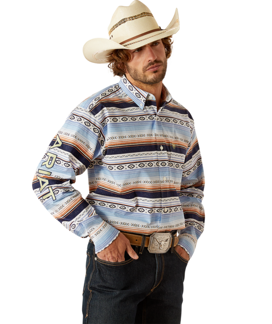 10054747 | ARIAT MEN'S TEAM DEACON CLASSIC FIT L/S SHIRT - BLUE/LIGHT GREEN