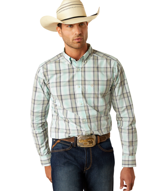 10054808 | ARIAT MEN'S PRO SERIES CORBAN FITTED LS SHIRT - MINT