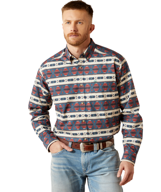 10065795 ARIAT MENS DARK BLUE CLASSIC FIT SHIRT