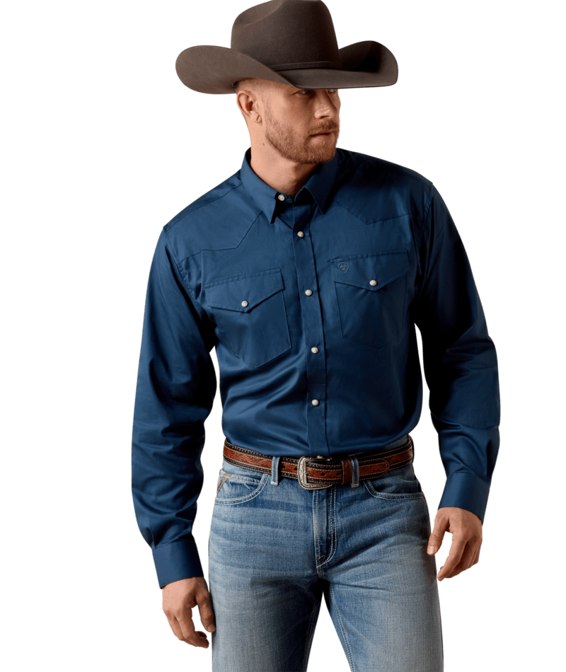 10073614 | ARIAT MEN'S STANDARD TWILL CLASSIC FIT L/S SNAP SHIRT - KEY LARGO