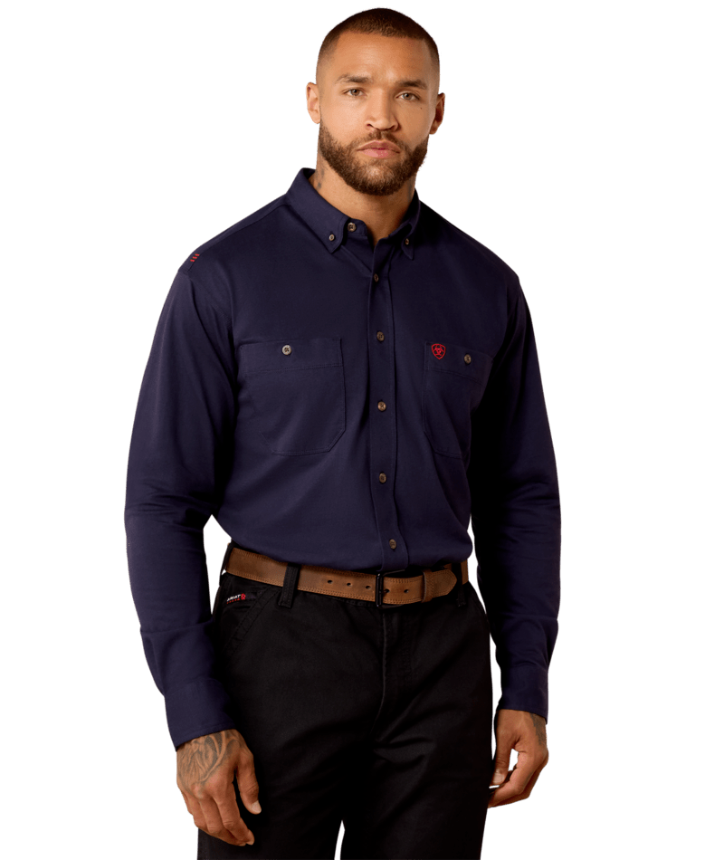10071325 | ARIAT MENS FR AIRIFIED WORK SHIRT - NAVY