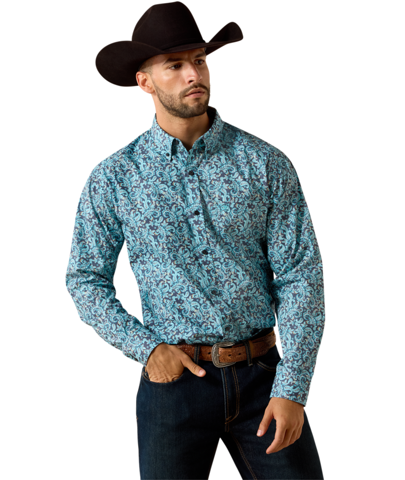 10071602 | ARIAT MENS PHELPS CLASSIC FIT SHIRT - BLUE ELIXIR PAISLEY