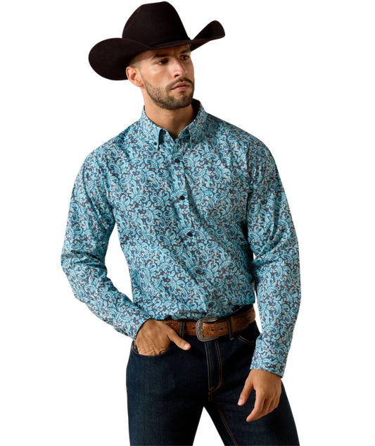 10071602 | ARIAT MENS PHELPS CLASSIC FIT SHIRT - BLUE ELIXIR PAISLEY