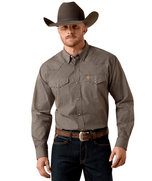 10073622 | ARIAT MEN'S FREY CLASSIC FIT LS SNAP SHIRT - WHITE GEO
