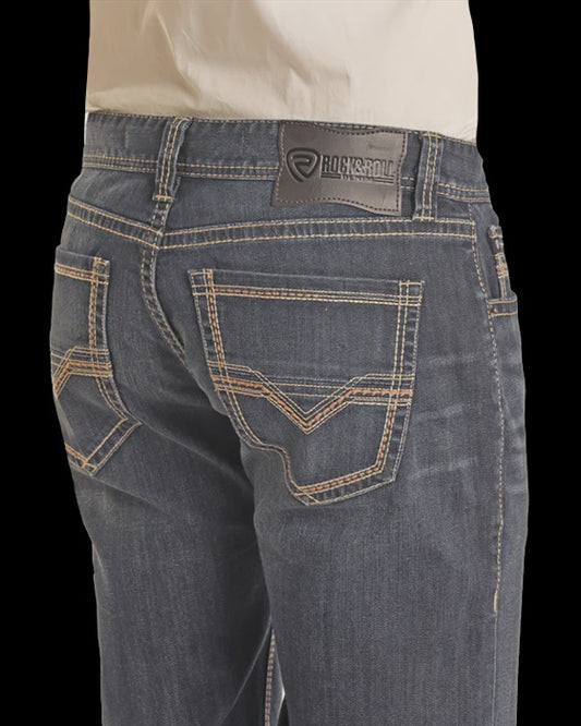 BM1PD02493 | ROCK & ROLL MEN DARK BROWN STITCH PISTOL JEAN