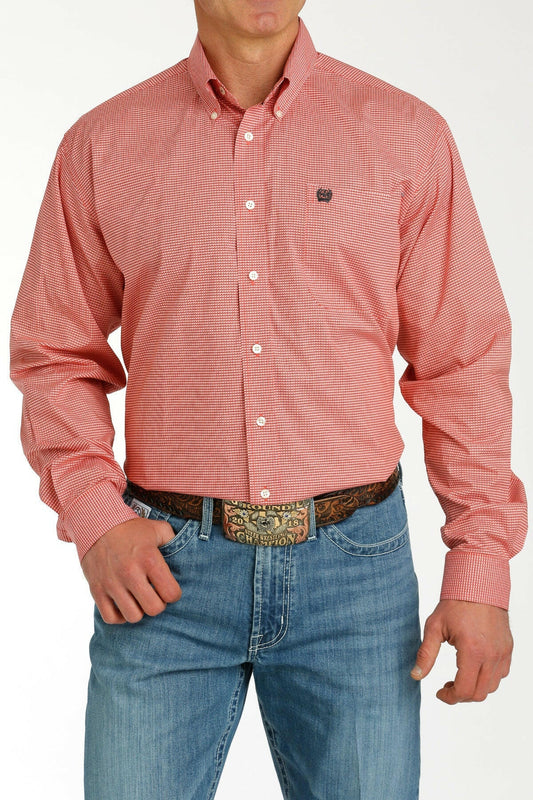MTW1105749 | CINCH MENS STRETCH RED GEO LS BD