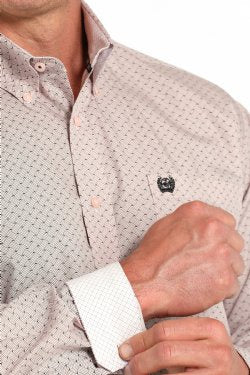 MTW1105913 | CINCH MEN'S PINK BASKETWEAVE LS SHIRT