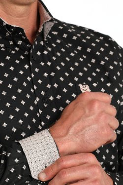 MTW1105915 | CINCH MEN'S BLACK STAR GEO PRINT LS SHIRT