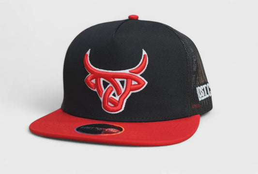LOST CALF FLARE FLATBILL CAP-BLACK/BLACK/RED