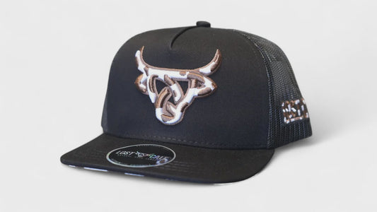 LOST CALF COWHIDE BLACK KIDS CAP