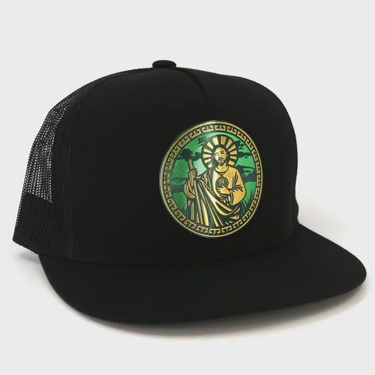 EL VIEJON SAN JUDAS BLACK FLAT VISOR CAP