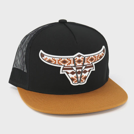 TORO BULL TRIBAL CARAMEL/BLACK TRUCKER HAT