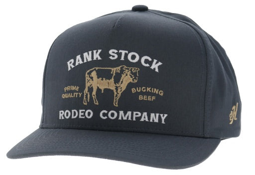 2662T-CH | HOOEY RANK STOCK CAP - BLACK/BLACK & WHITE EMBROIDERY