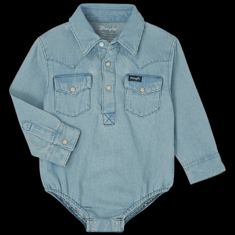 10PQ1371D | WANGLER BABY BOY L/S DENIM SNAP SHIRT