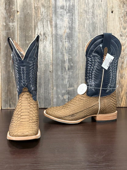 RANCHERS PYTHON ANTIQUE SADDLE MUSTANG TOE HYBRID SOLE