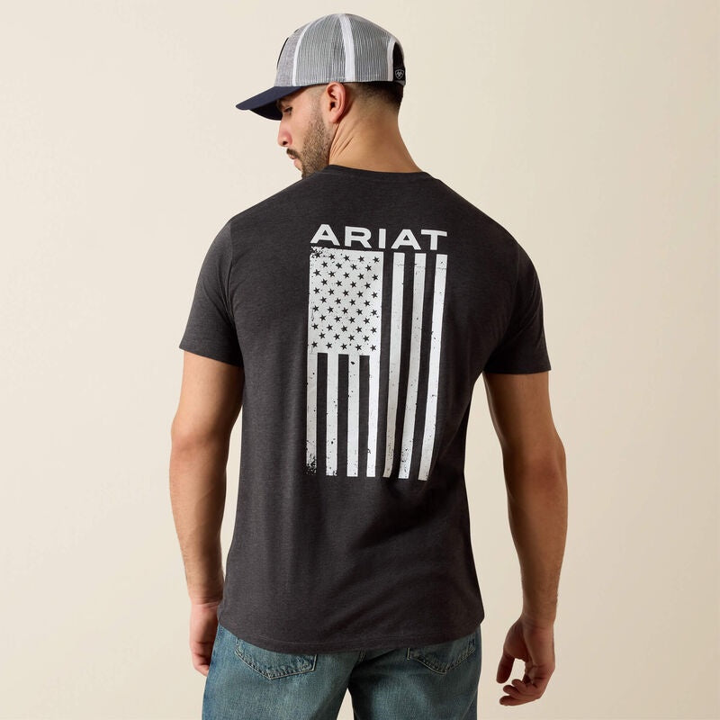 10025209 | ARIAT MEN'S FREEDOM CHARCOAL HEATHER T-SHIRT