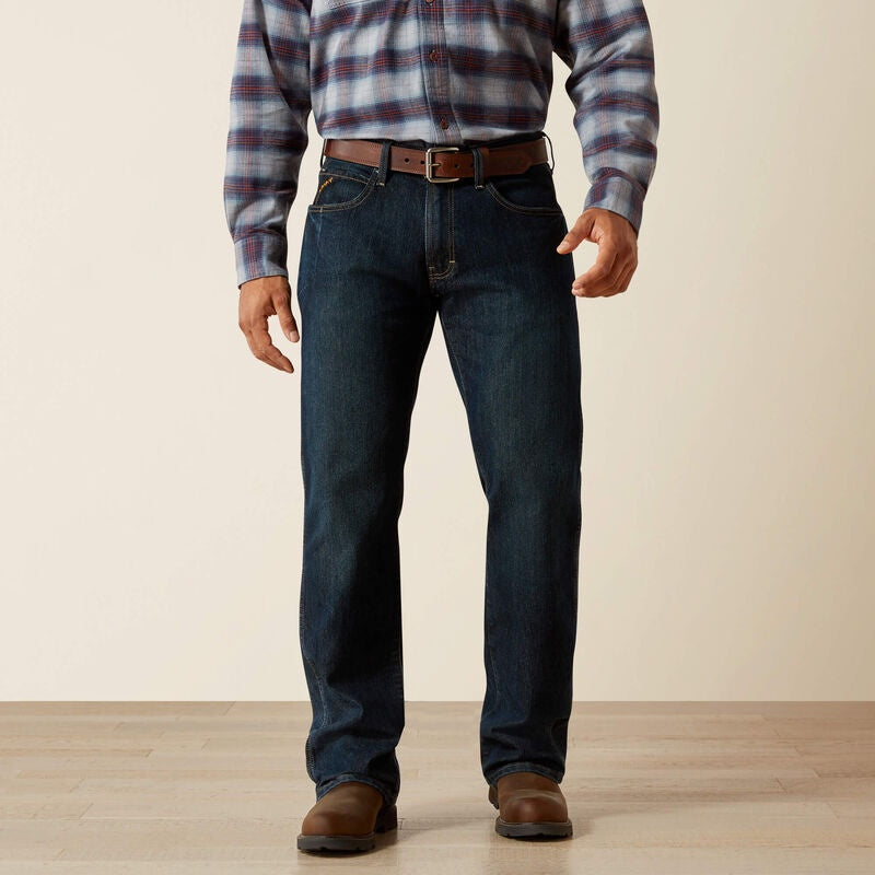 10016223 | ARIAT MEN'S REBAR M5 DURASTRETCH EDGE STACKABLE STRAIGHT LEG JEAN - BLACKSTONE