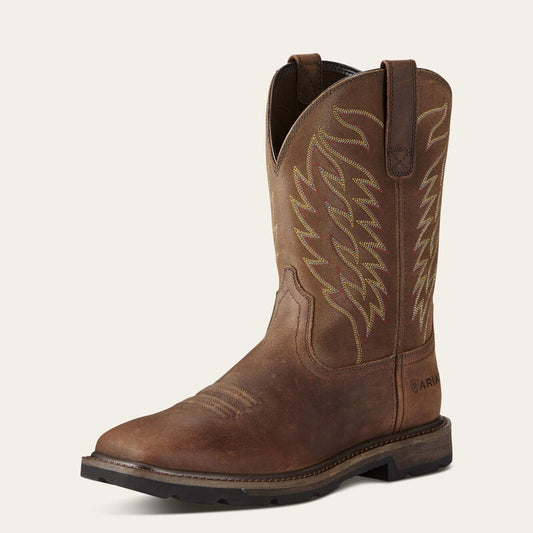 10021108 | ARIAT MENS BROWN GRNDBRKR STEEL TOE BOOT