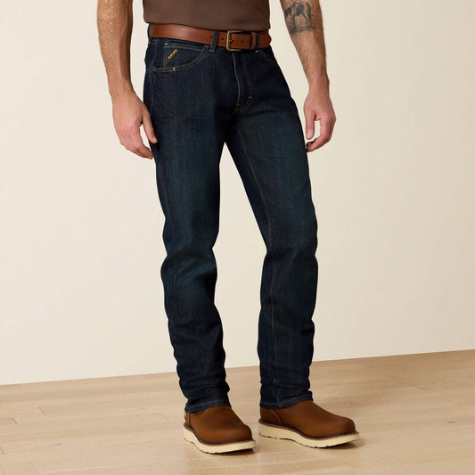 10027734 | ARIAT MEN'S REBAR M4 RELAXED DURASTRETCH BASIC STACKABLE STRAIGHT LEG JEAN - BLACKSTONE