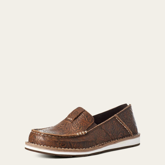 10035831 | ARIAT WOMENS BROWN FLORAL EMBOSSED CRUISER CASUAL SHOE