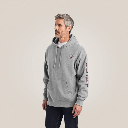 10040817 | ARIAT MENS HEATHER GREY ARIAT LOGO HOODIE