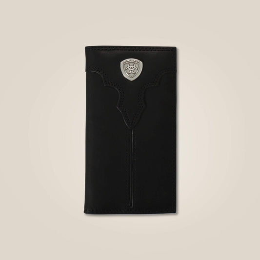 A3549701 | ARIAT BLACK LEATHER RODEO WALLET