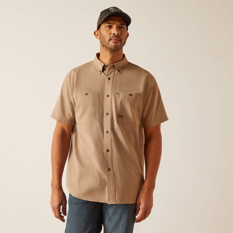 10048948 | ARIAT MEN'S REBAR MADE TOUGH 360 AIRFLOW S/S WORK SHIRT - KHAKI