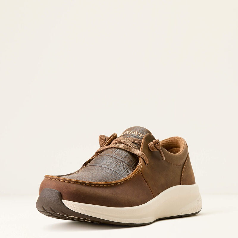 10053759 | ARIAT MEN'S BUCKEYE SHOE - DISTRESSED BROWN CROC PRINT
