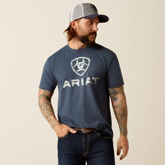 10054179 | ARIAT MEN'S LIBERTY DIGI CAMO NAVY HEATHER TEE