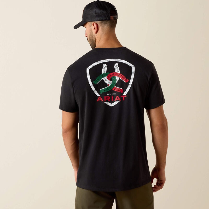 10054357 | ARIAT MEN'S TRES HERRADURAS CLASSIC FIT SS T-SHIRT - BLACK